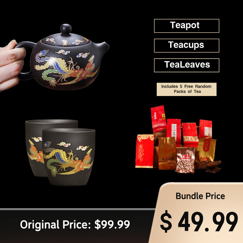 Handmade Zisha Dragon & Phoenix Teapot – Heat-Activated Color Change