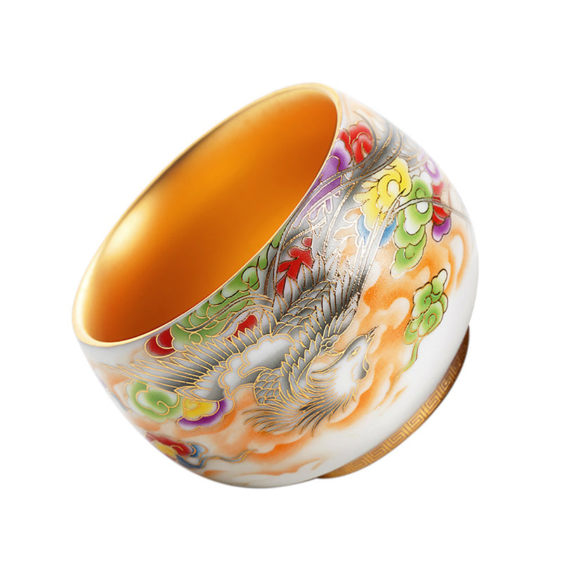 Celestial Chorus: Dragon & Phoenix in Gold
