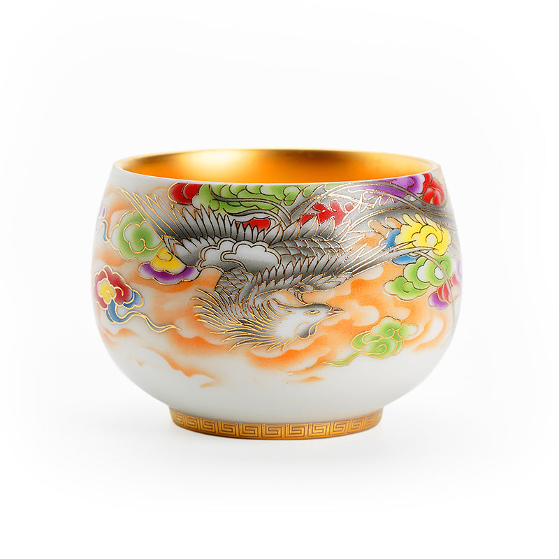Celestial Chorus: Dragon & Phoenix in Gold