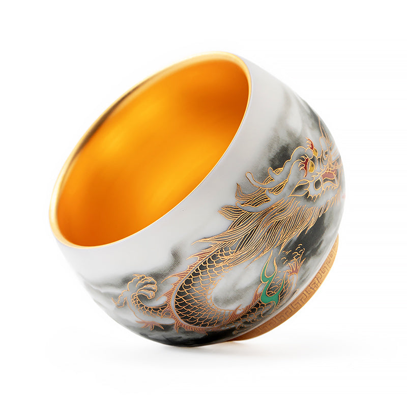 Celestial Chorus: Dragon & Phoenix in Gold