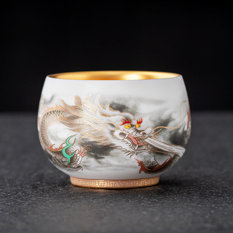 Celestial Chorus: Dragon & Phoenix in Gold