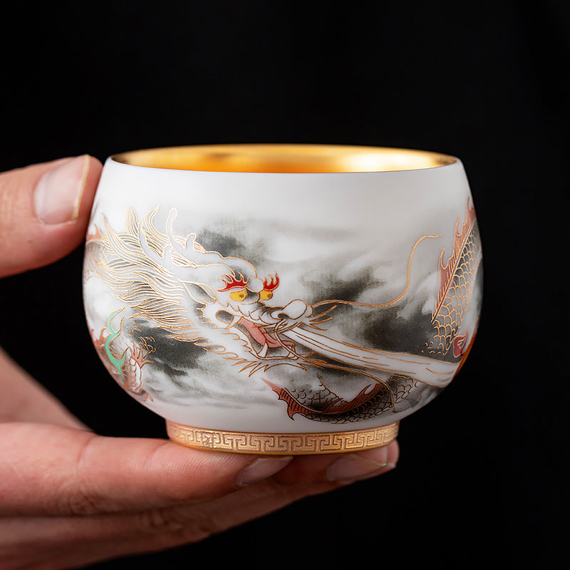 Celestial Chorus: Dragon & Phoenix in Gold